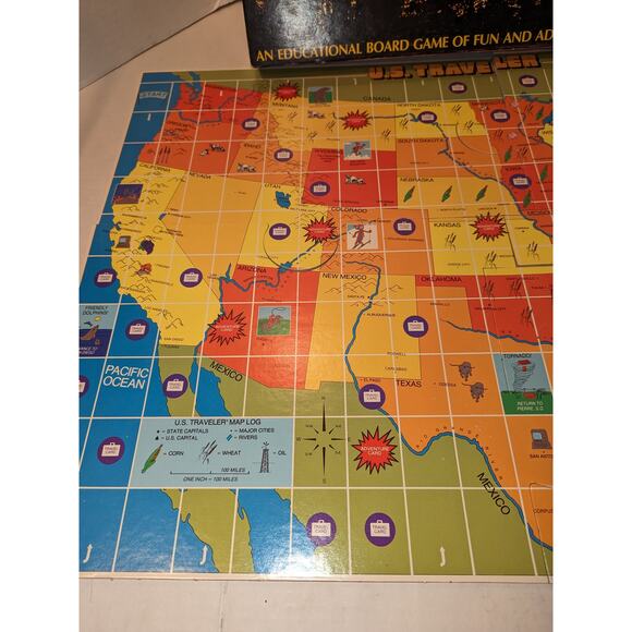1980 US Traveler Vintage Board Game Learning Education Race Across the USA Rare - Picture 5 of 11